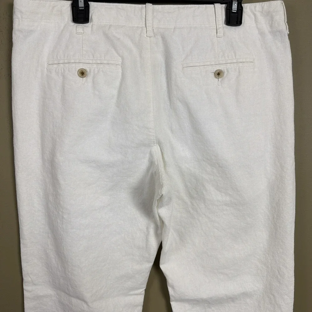 Perry Ellis Men's Linen Blend Drawstring Pants White 34x30 Casual Beach